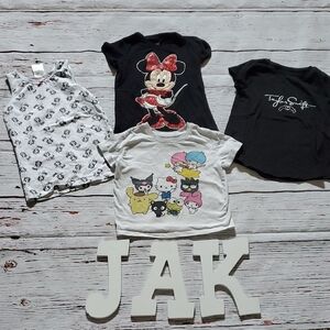 Girls Cute Graphic T-Shirts (Sanrio, Minnie Mouse, Taylor Swift, Etc)